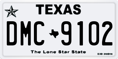 TX license plate DMC9102