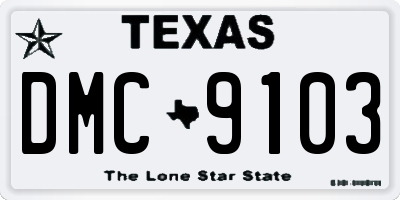 TX license plate DMC9103
