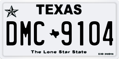 TX license plate DMC9104
