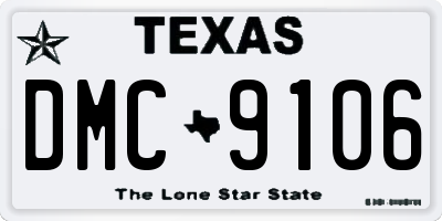 TX license plate DMC9106