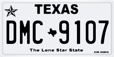 TX license plate DMC9107