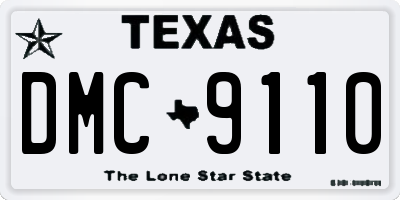 TX license plate DMC9110