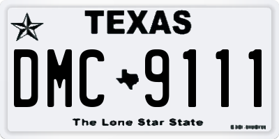 TX license plate DMC9111