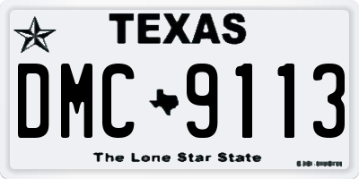 TX license plate DMC9113