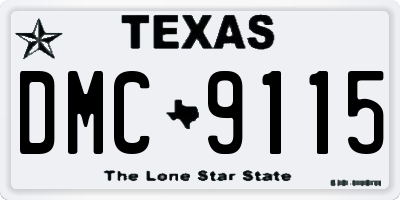 TX license plate DMC9115