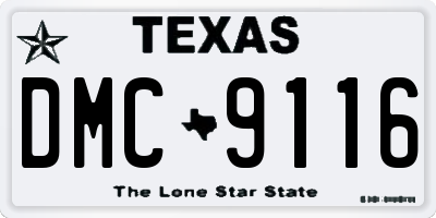 TX license plate DMC9116
