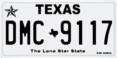 TX license plate DMC9117
