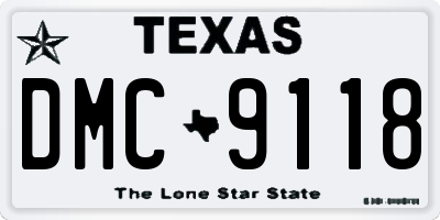 TX license plate DMC9118