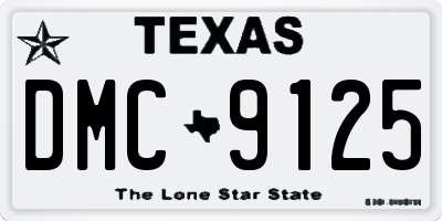 TX license plate DMC9125