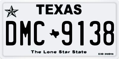 TX license plate DMC9138