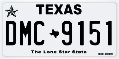 TX license plate DMC9151