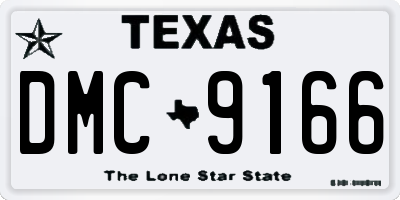 TX license plate DMC9166