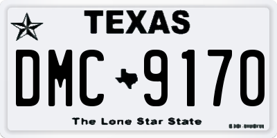 TX license plate DMC9170