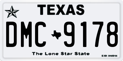 TX license plate DMC9178