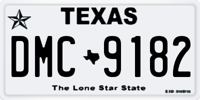 TX license plate DMC9182