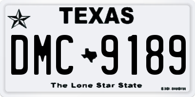 TX license plate DMC9189