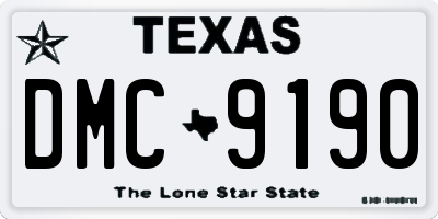 TX license plate DMC9190