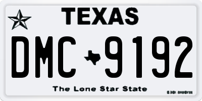 TX license plate DMC9192
