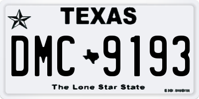 TX license plate DMC9193