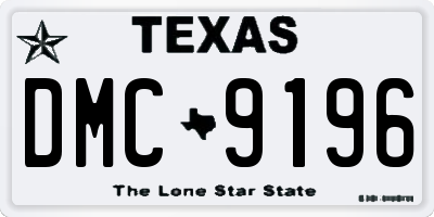 TX license plate DMC9196