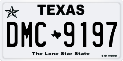 TX license plate DMC9197
