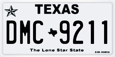 TX license plate DMC9211
