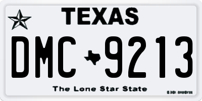 TX license plate DMC9213