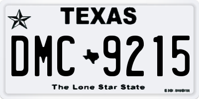 TX license plate DMC9215