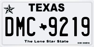 TX license plate DMC9219