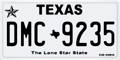 TX license plate DMC9235