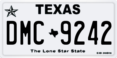 TX license plate DMC9242