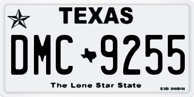 TX license plate DMC9255