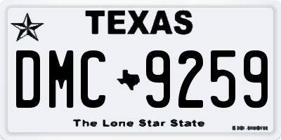 TX license plate DMC9259