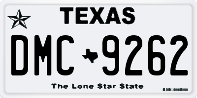 TX license plate DMC9262