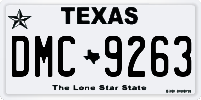 TX license plate DMC9263