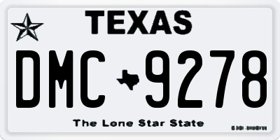 TX license plate DMC9278