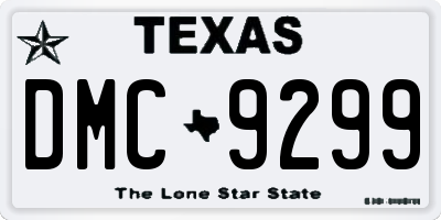 TX license plate DMC9299