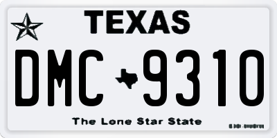 TX license plate DMC9310