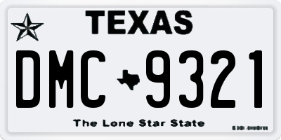 TX license plate DMC9321