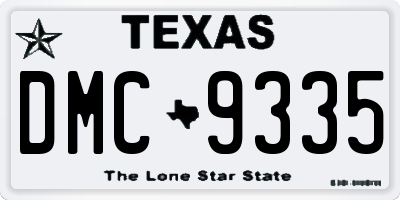 TX license plate DMC9335