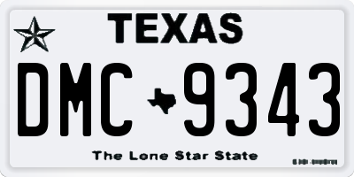 TX license plate DMC9343
