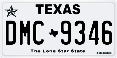 TX license plate DMC9346