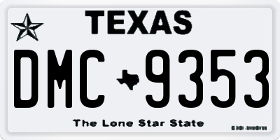 TX license plate DMC9353