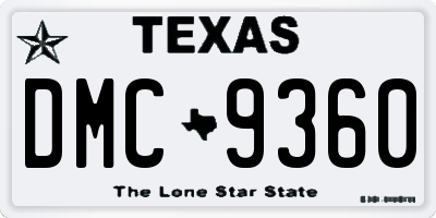 TX license plate DMC9360