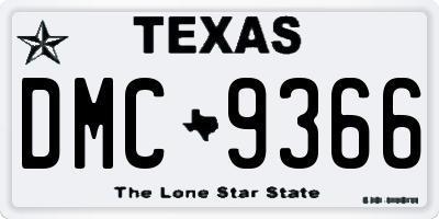 TX license plate DMC9366
