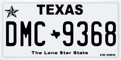 TX license plate DMC9368