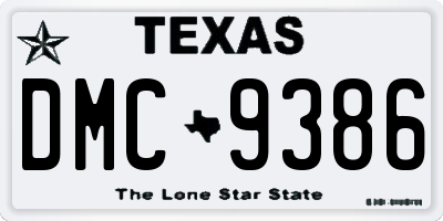 TX license plate DMC9386