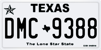 TX license plate DMC9388