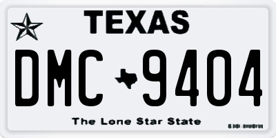 TX license plate DMC9404