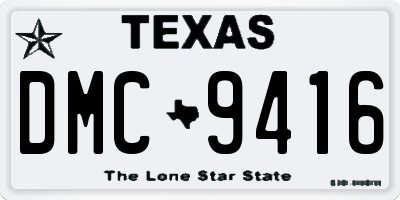 TX license plate DMC9416